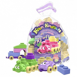 Конструктор из серии Кноп-Кнопыч, 61 деталь, пастель (Биплант, 11114)